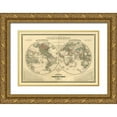 thumbnail image 1 of Vision Studio 24x17 Gold Ornate Wood Framed with Double Matting Museum Art Print Titled - Johnsons Globular World, 1 of 4