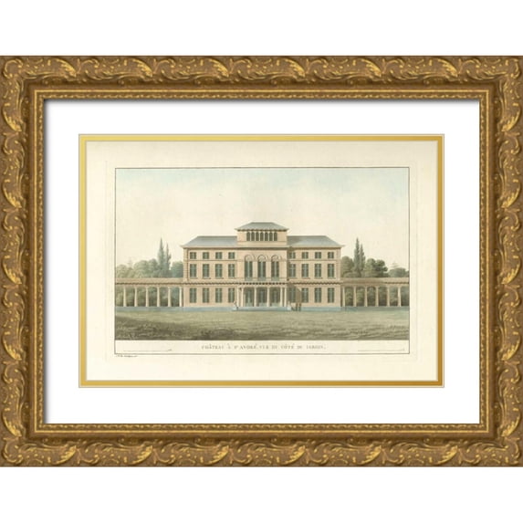 Vision Studio 24x18 Gold Ornate Wood Framed with Double Matting Museum Art Print Titled - Architectural Rendering I