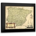 thumbnail image 1 of Vision Studio 24x20 Black Modern Framed Museum Art Print Titled - Spain Map, 1 of 5