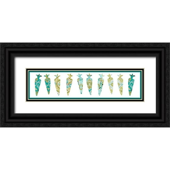 Vision Studio 24x9 Black Ornate Wood Framed with Double Matting Museum Art Print Titled - Decorative Easter Collection F