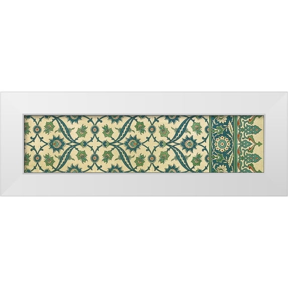 Vision Studio 24x9 White Modern Wood Framed Museum Art Print Titled - Panel Arabesque IV