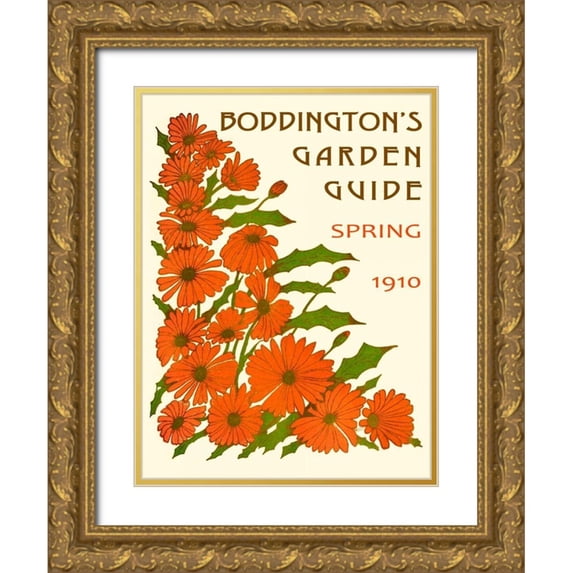 Vision Studio 25x32 Gold Ornate Wood Framed with Double Matting Museum Art Print Titled - Boddingtons Garden Guide II