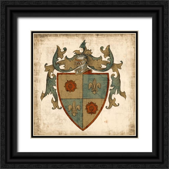 Vision Studio 26x26 Black Ornate Wood Framed with Double Matting Museum Art Print Titled - Noble Heritage I