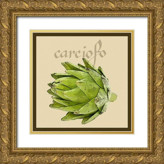 Vision Studio 26x26 Gold Ornate Wood Framed with Double Matting Museum Art Print Titled - Italian Vegetable VIII