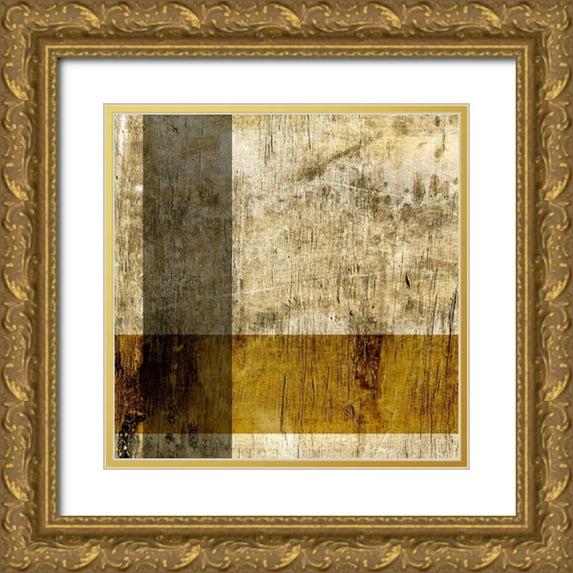 Vision Studio 26x26 Gold Ornate Wood Framed with Double Matting Museum Art Print Titled - Modern Patina VI
