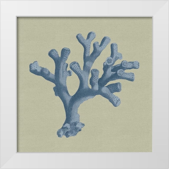 Vision Studio 26x26 White Modern Wood Framed Museum Art Print Titled - Chambray Coral II