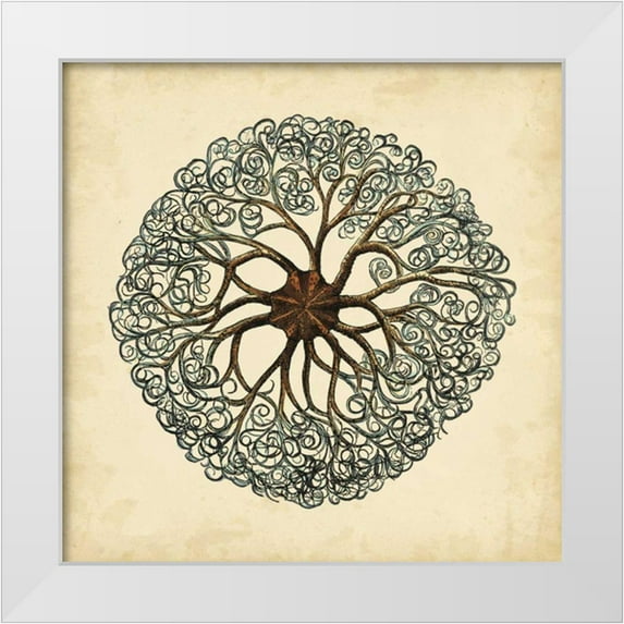 Vision Studio 26x26 White Modern Wood Framed Museum Art Print Titled - Gems of the Sea II