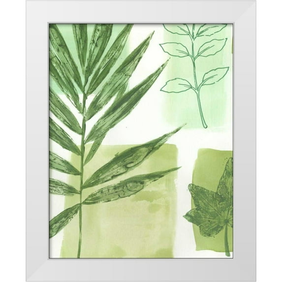 Vision Studio 26x32 White Modern Wood Framed Museum Art Print Titled - Leaf Impressions I