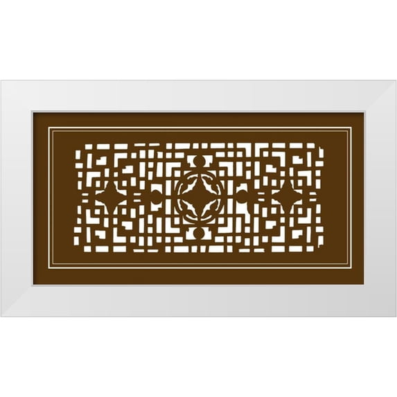 Vision Studio 32x19 White Modern Wood Framed Museum Art Print Titled - Shoji Screen in Brown IV