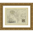 thumbnail image 1 of Vision Studio 32x25 Gold Ornate Wood Framed with Double Matting Museum Art Print Titled - Antique Map of the World, 1 of 4