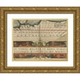 thumbnail image 1 of Vision Studio 32x25 Gold Ornate Wood Framed with Double Matting Museum Art Print Titled - Antique World Map Grid VIII, 1 of 4