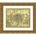 thumbnail image 1 of Vision Studio 32x26 Gold Ornate Wood Framed with Double Matting Museum Art Print Titled - Map of Paris, 1 of 4