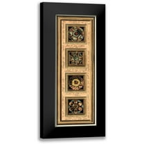 Vision Studio 8x14 Black Modern Framed Museum Art Print Titled - Rosette Panel I