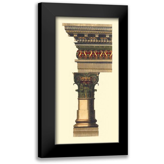 Vision Studio 9x14 Black Modern Framed Museum Art Print Titled - Column and Cornice I