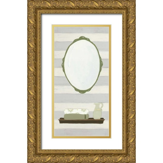Vision Studio 9x14 Gold Ornate Wood Framed with Double Matting Museum Art Print Titled - Riviera Bath III
