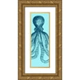 thumbnail image 1 of Vision Studio 9x18 Gold Ornate Wood Framed with Double Matting Museum Art Print Titled - Octopus Triptych II, 1 of 4