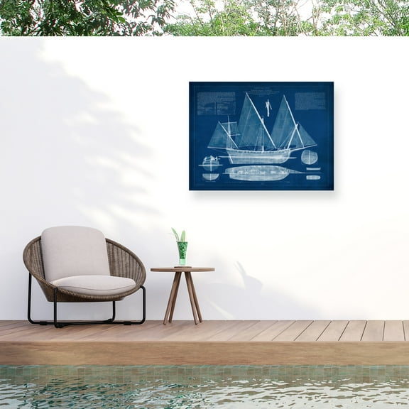 Vision Studio 'Antique Ship Blueprint III' Outdoor Canvas 14x19