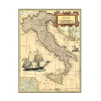 Trademark Fine Art Vision Studio Italy Map Canvas Wall Art - 24x32