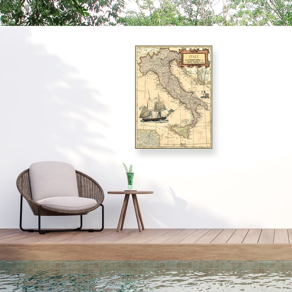 Vision Studio 'Italy Map' Outdoor All-Weather Wall Decor