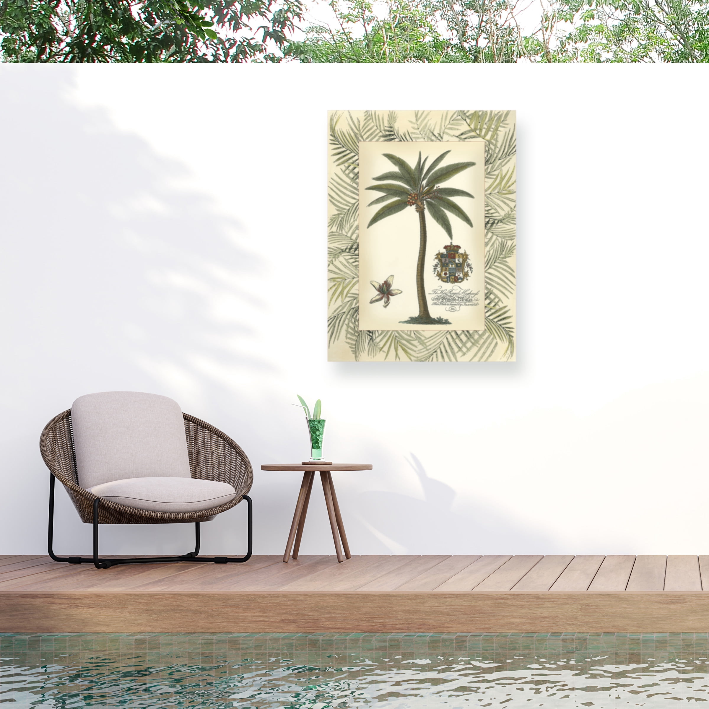Vision Studio 'Palm In Bamboo Frame I' Outdoor Canvas 19x14