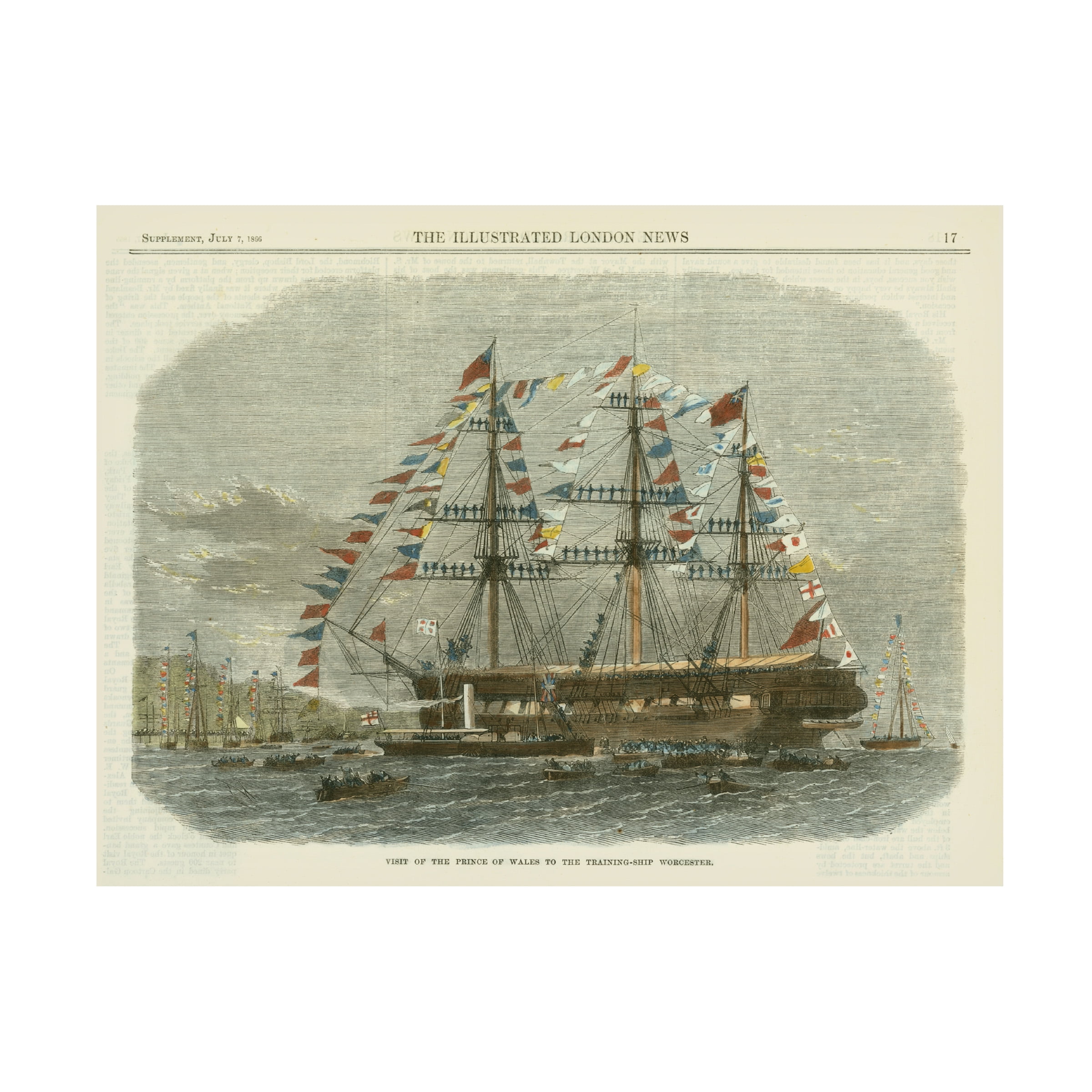 Antique Clipper Ship Gallery-Wrapped Canvas Art in Gray and Tan