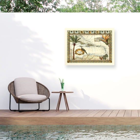 Vision Studio 'Tropical Map Of West Indies' Outdoor Canvas
