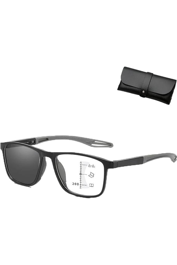 Vision Sync Glasses, Auto Focus Varifocal Glasses, Smart Adaptive Eyewear with UV & Anti Blue Light Protection(gray,2.5X)