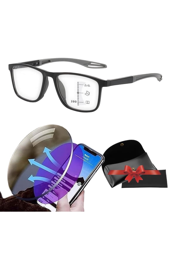Vision Sync Glasses, Lightweight Reading Glasses with No-Line Blue Light Blocking Lenses for Computer Use
