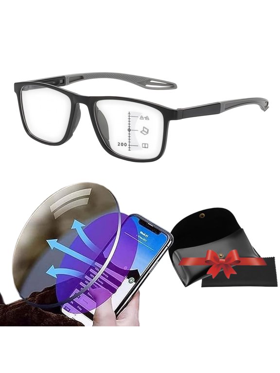 Vision Sync Glasses, Lightweight Reading Glasses with No-Line Blue Light Blocking Lenses for Computer Use