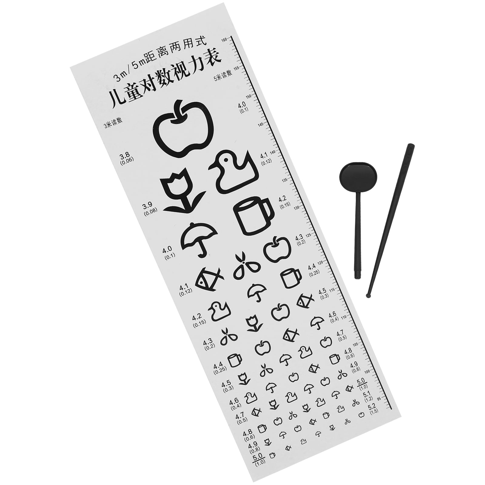 Vision Test Chart Visual Chart Ornaments Eye Chart for Home Wall ...