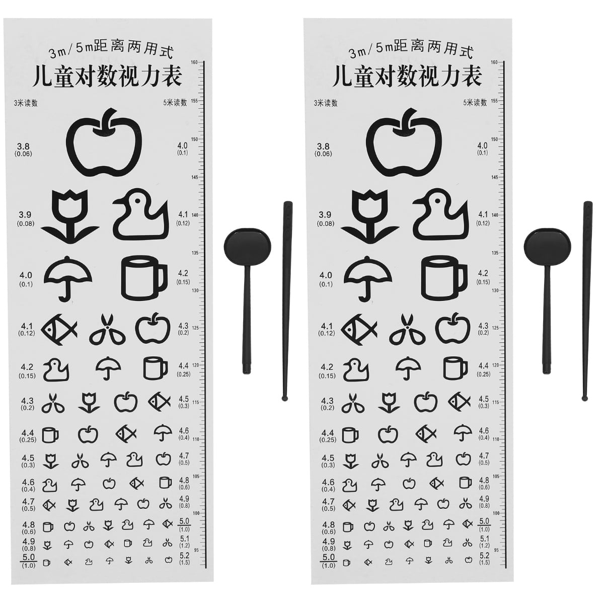 Vision Test Chart Wall Testing Visual Eye for Home Paper Plastic Exam