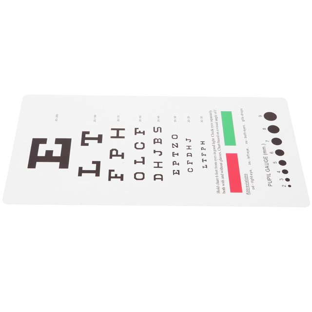 Vision Test Eye Chart Pocket Eye Chart Dual Sided Plastic Eye Chart for Eye Exams