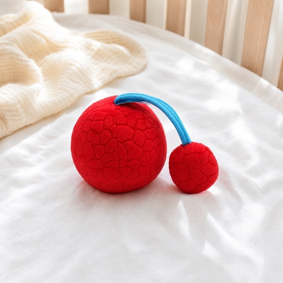 Vision Training Ball Soft Red High Contrast Rattle Plush Ball 4.0 inch 1 Pack Sensory Tracking Toy for Newborn Infants Toddlers Early Visual Stimulation Tummy Time Activity Shower Gift