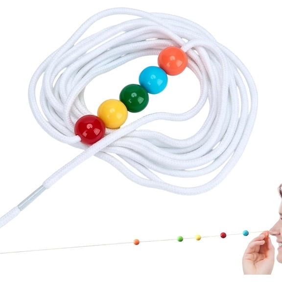 Vision Training Beaded Rope Tool, Focus and Agility Exercise for Eye Muscle Control with 5-Meter String, Visual Coordination Trainer for Home Office Use, 16.4 Feet, 1 Pack