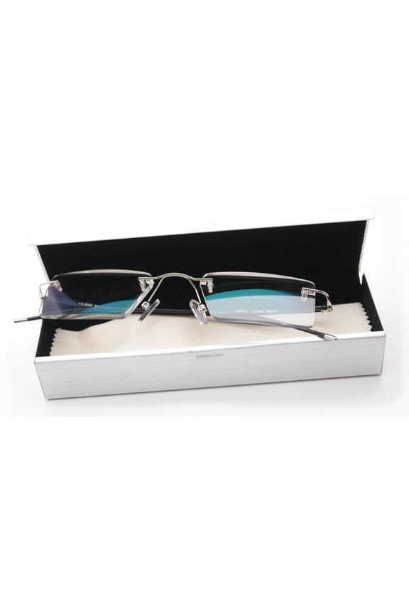 Eyewear Thin Rectangle Rimless Reading Glasses with AR Coating