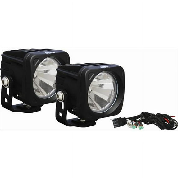 Vision X Lighting 9137926 Optimus Square Black 1 10w LED 60 Degree Flood 2 Light Kit