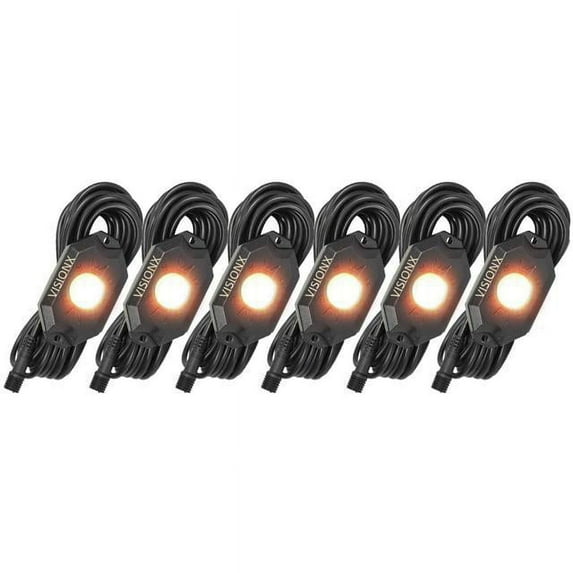 Vision X Lighting Hil-Rl6A 9 Watt Led Rock Light 6 Pod Kit, Amber