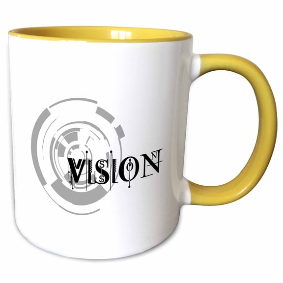 Vision elegant futuristic geometry composition on white background 15oz Two-Tone Yellow Mug mug-286515-13