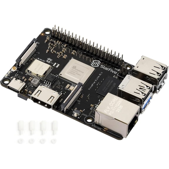 VisionFive2 Lite RISC-V Single Board Computer, JH-7110S Processor with Integrated 3D GPU, Based on Linux, 4GB RAM, Includes WiFi Module, eMMC Flash NOT Included, Board ONLY