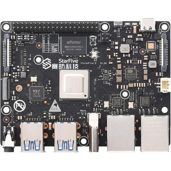 VisionFive2 RISC-V Single Board Computer, StarFive JH7110 Processor with Integrated 3D GPU, 8GB Memory, Without WiFi Module