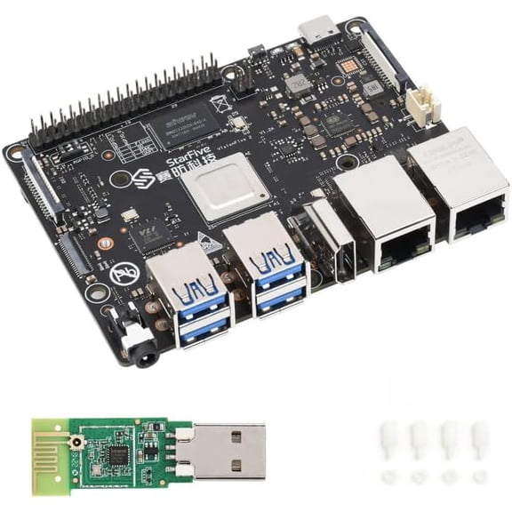 VisionFive2 RISC-V Single Board Computer, StarFive JH7110 Processor with Integrated 3D GPU, 8GB Memory, with WiFi Module