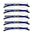 thumbnail image 1 of VisionGlobal 5 Pack Blue Light Blocking Reading Glasses, Fashion Square Computer Eyeglasses for Men Women (Black,+1.00 Magnification), 1 of 6