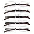 thumbnail image 1 of VisionGlobal 5 Pack Blue Light Blocking Reading Glasses, Fashion Square Computer Eyeglasses for Men Women (Brown,+2.50 Magnification), 1 of 6