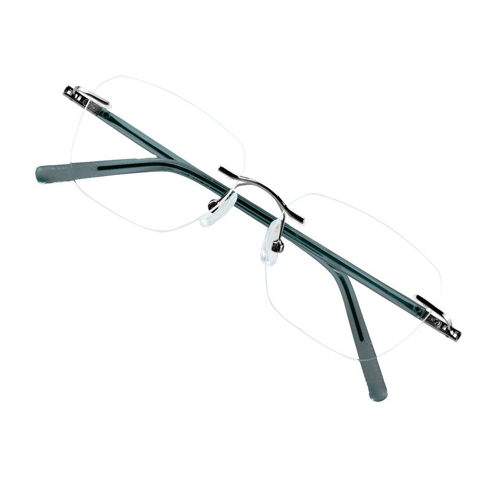 VisionGlobal Anti-Glare Blue Light Blocking Eyeglasses (Frameless, +4.00 Magnification)