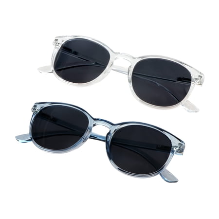 VisionGlobal Blue Light Blocking Sunglasses 2-Pack (Round Frame, +1.75 Magnification)
