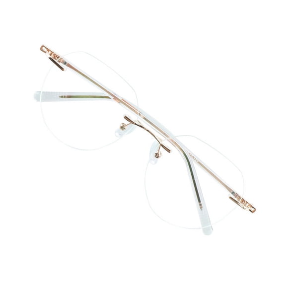 VisionGlobal Metal Readers for men/women Blue Light Blocking,Hand-set Diamond Fashion Square Glasses (Clear Clear, +3.50 Magnification)