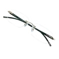 thumbnail image 1 of VisionGlobal Metal Readers for men/women Blue Light Blocking,Hand-set Diamond Fashion Square Glasses (Golden Clear, +3.50 Magnification), 1 of 5