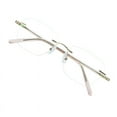 thumbnail image 1 of VisionGlobal Metal Readers for men/women Blue Light Blocking,Hand-set Diamond Fashion Square Glasses (Pink Clear, +1.50 Magnification), 1 of 5