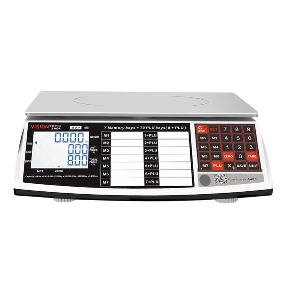 VisionTechShop AVP Price Computing Scale, Lb/Oz/Kg Switchable, 30/60lb x 0.01/0.02lb Readability, NTEP Legal for Trade COC #25-083, Ultra Power Saving Design, LCD Adjustable Backlight