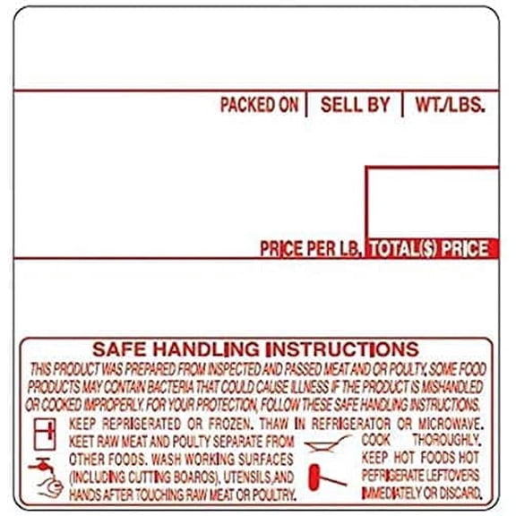VisionTechShop LST-8040 Printing Scale Label, All RED Letters, 58 x 60 mm, UPC 12 Rolls